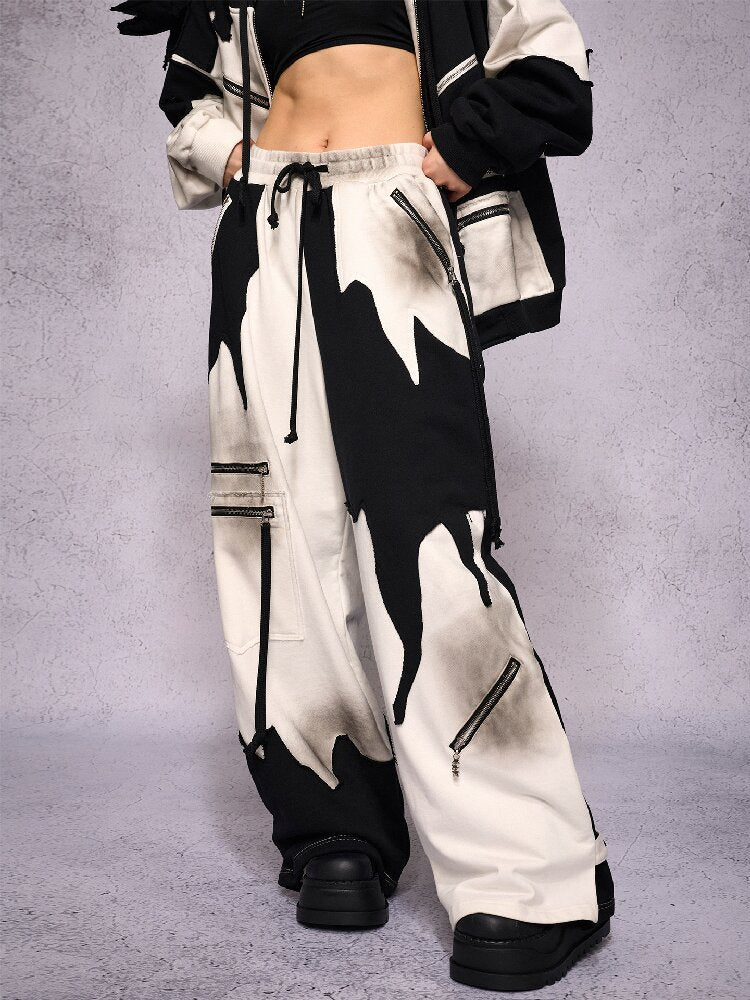 Color Block Distressed Pants【s0000019140】