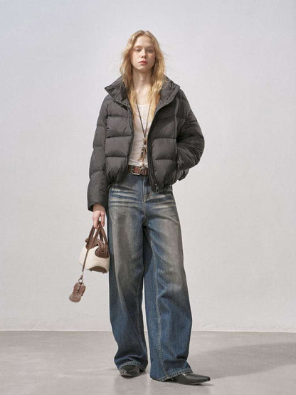 White Duck Down Ribbed Down Jacket【s0000015211】