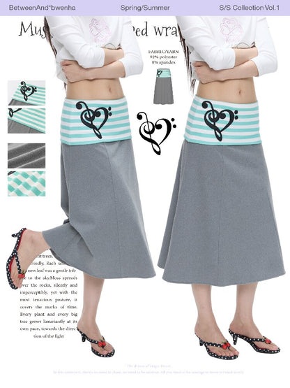 Color Blocking Striped Midi Skirt【s0000016383】