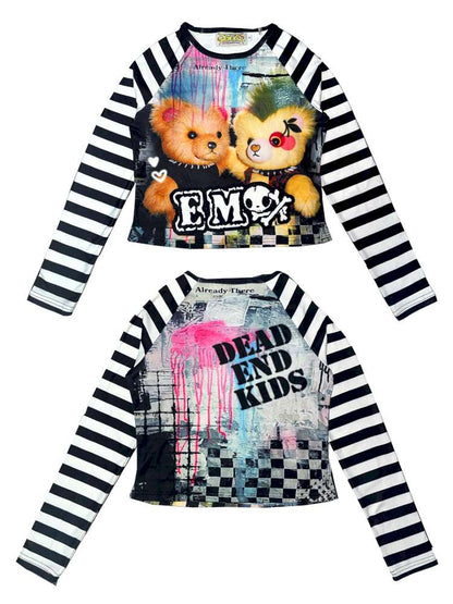 Sweet Cool Y2K Subculture Print Short Top【s0000014907】