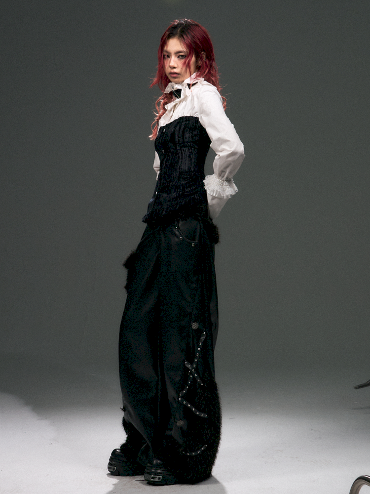 Fur Stitched Wide Scimitar Pants【s0000015020】