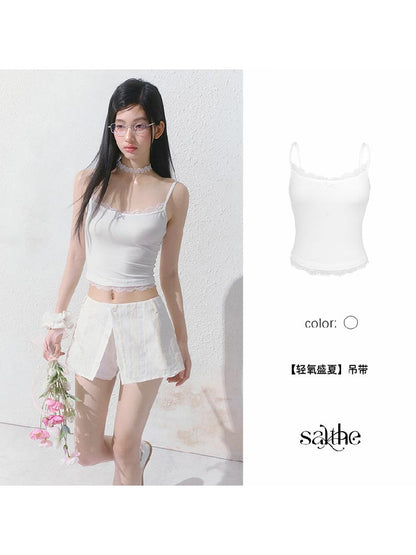 Slim inner suspenders two-piece suit【s0000012141】