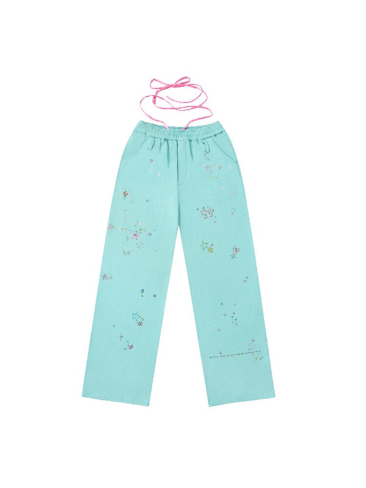 Rhinestone Heavy Duty Sweatpants【s0000018740】