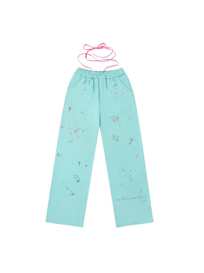 Rhinestone Heavy Duty Sweatpants【s0000018740】