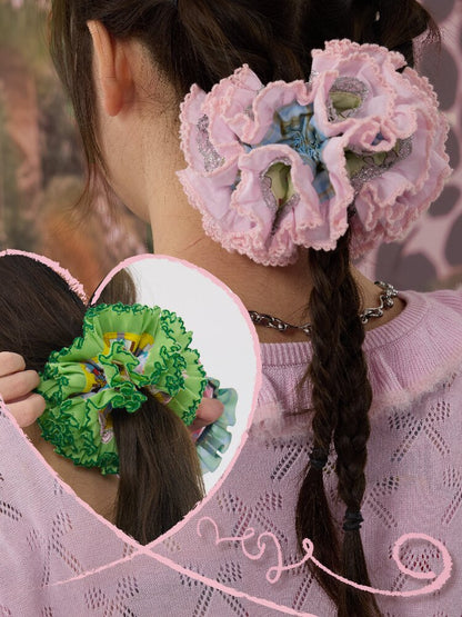 Two Color Lace Pile Scrunchies【s0000016709】