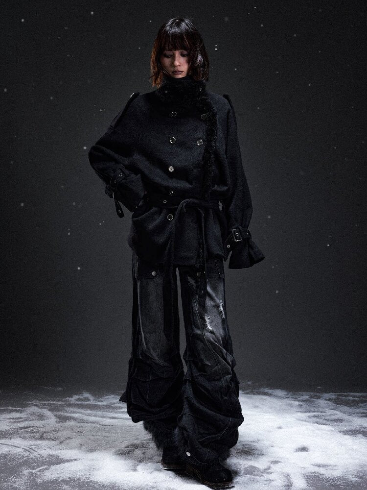 Dark Palace Wool Patchwork Coat【s0000019299】