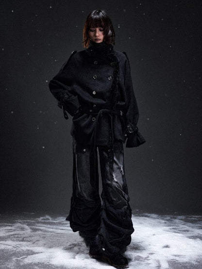 Dark Palace Wool Patchwork Coat【s0000019299】