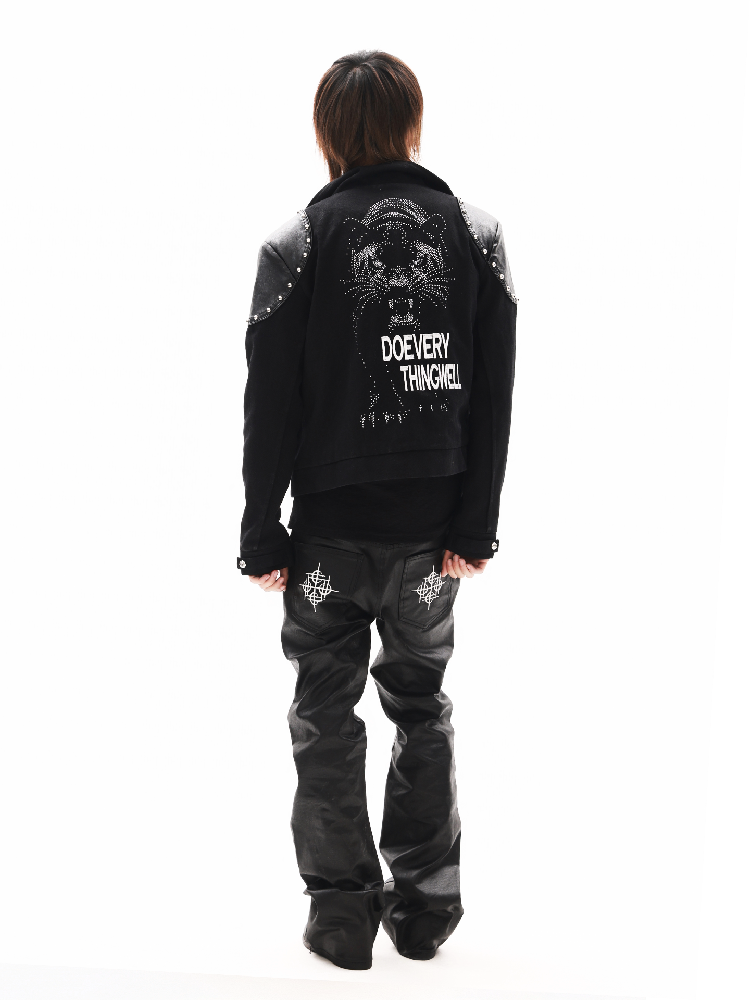 Leather Armor Rivet Canvas Jacket【s0000018352】