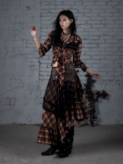 Flare Mid Sleeve Tie Short Blouse【s0000011820】