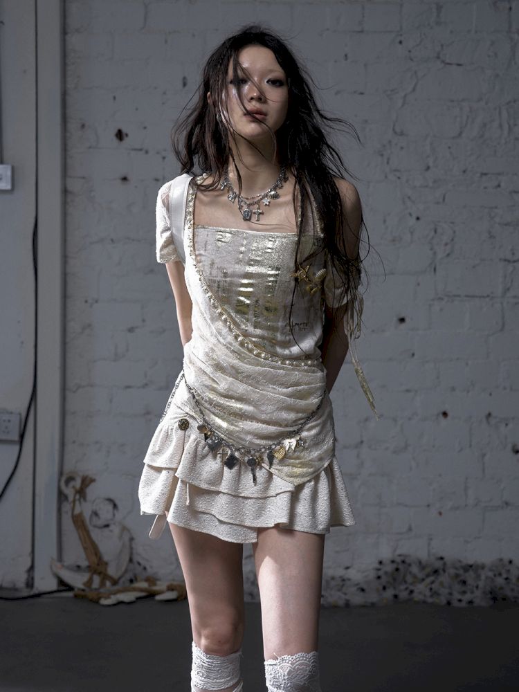 Patchwork two-way short-sleeved T-shirt【s0000012788】