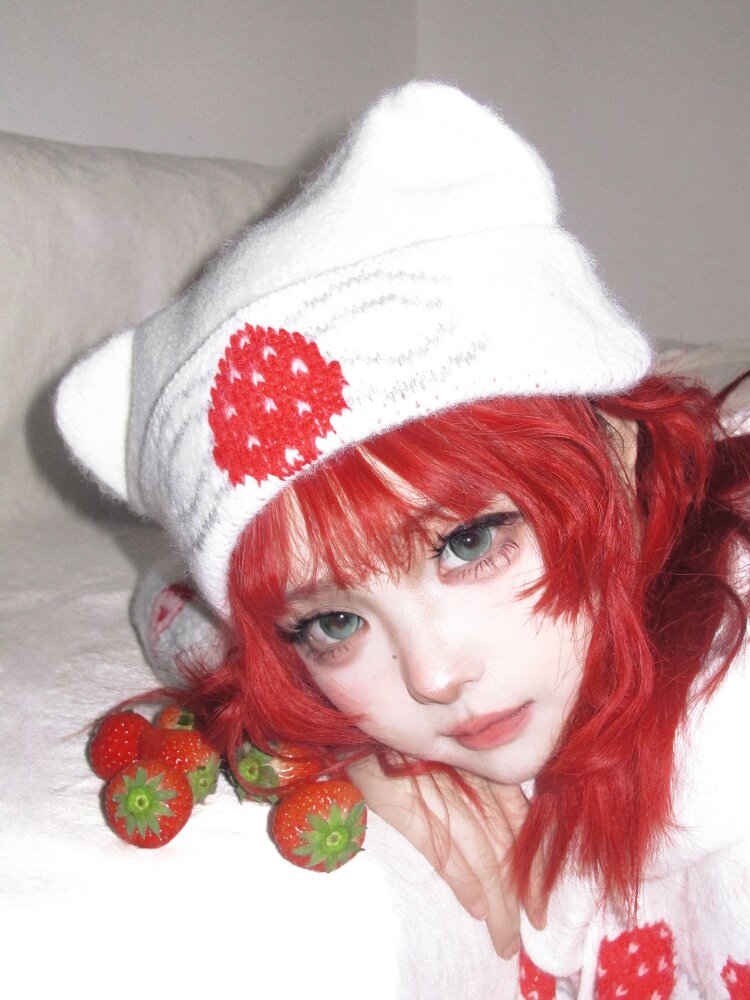 Strawberry Cake Folded Cold Hat【s0000015554】