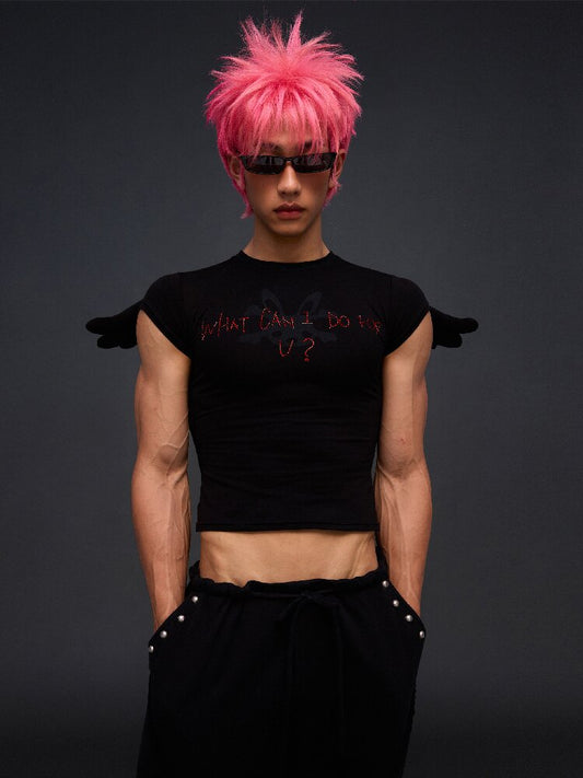 Rhinestone Angel Wing T Shirt【s0000017290】