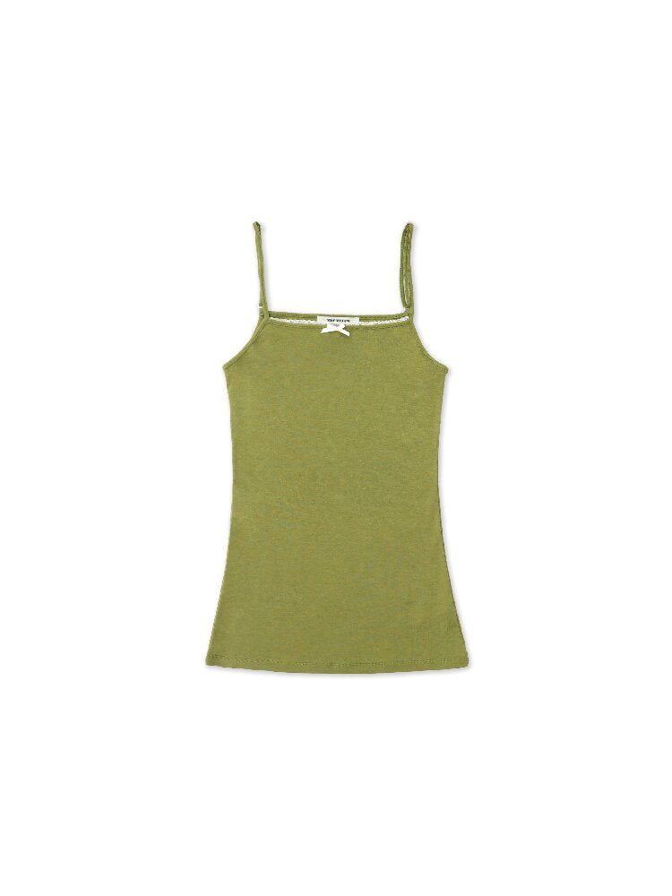 Tencel Wool Bow Strap Basic Top【s0000017924】