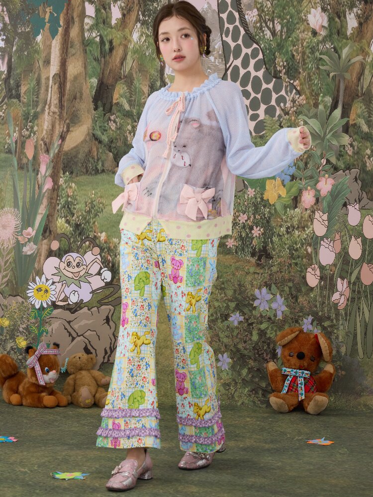Stretch Floral Animal Print Pants【s0000017126】