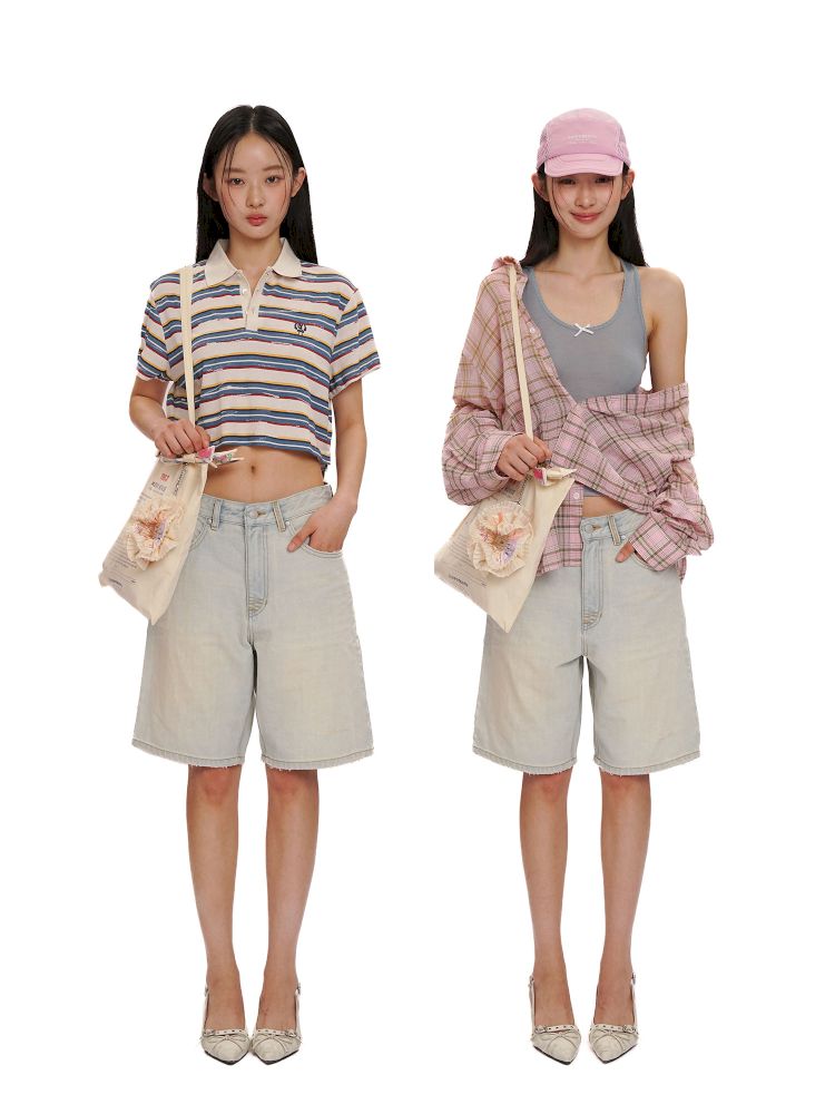 Spray horsey loose denim pants【s0000013442】