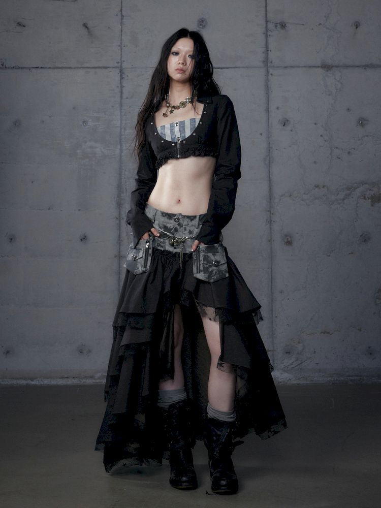 Fake Two Piece Heavy Layered Cake Skirt【s0000013476】