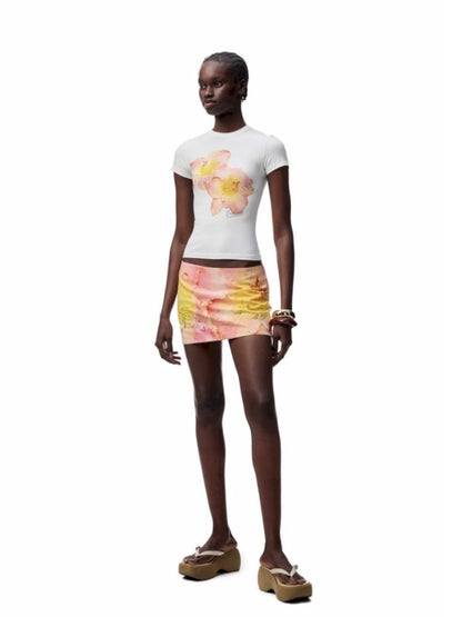 Floral full print bustier skirt【s0000012396】