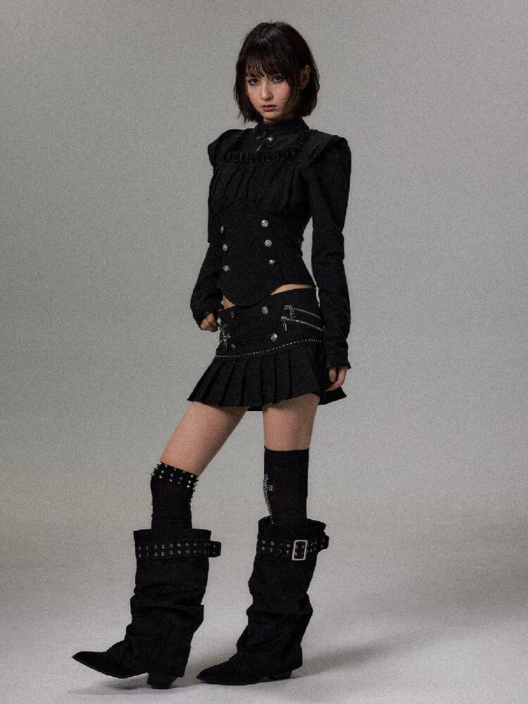 Palace Dark Cross Hooded Lace Top【s0000018494】