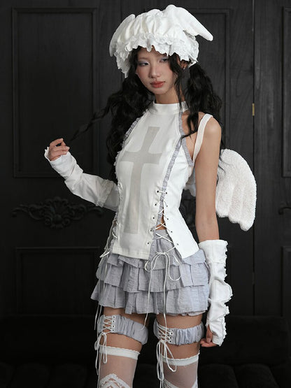 Cross Print Gothic Suit Dress【s0000018183】