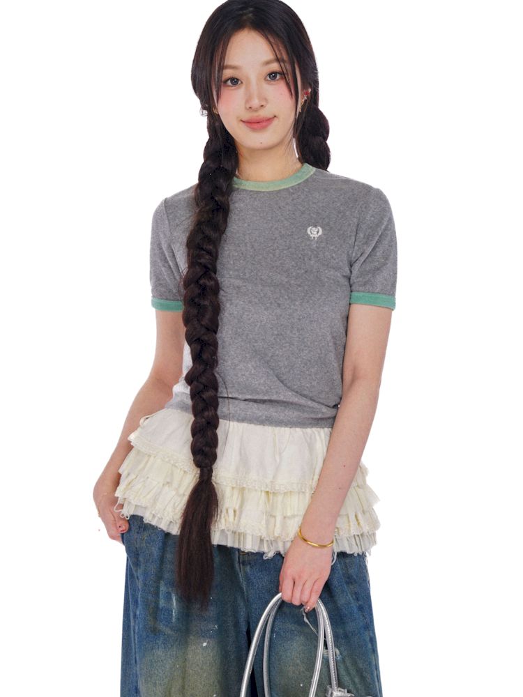 Bow tie Hundred folding white super short skirt【s0000008593】