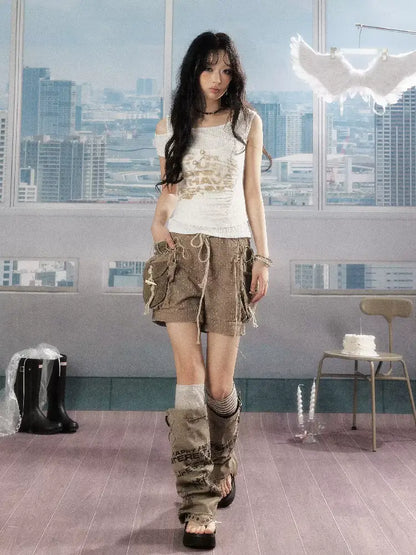 Half Sleeve Fake Two Vest T-shirt【s0000016529】