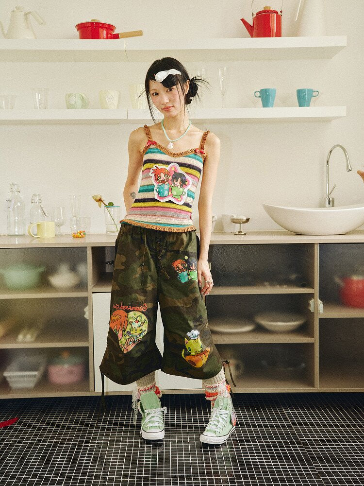 Bread Cat Camouflage Cargo Shorts【s0000018693】