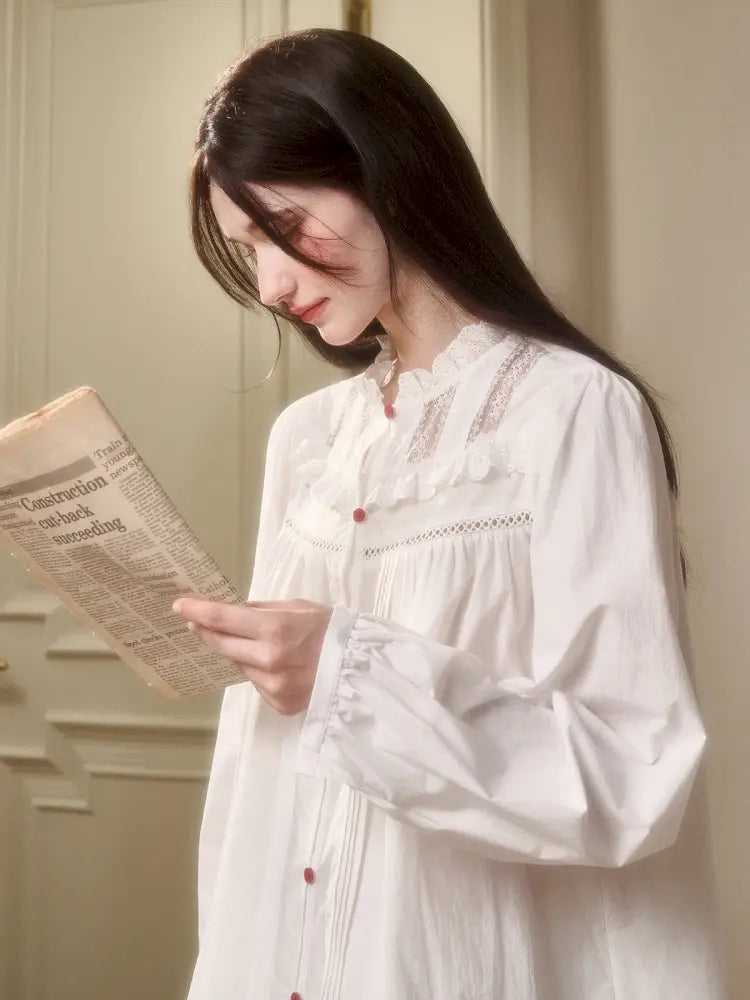 Natural Cotton Shirt Skirt Set【s0000014330】