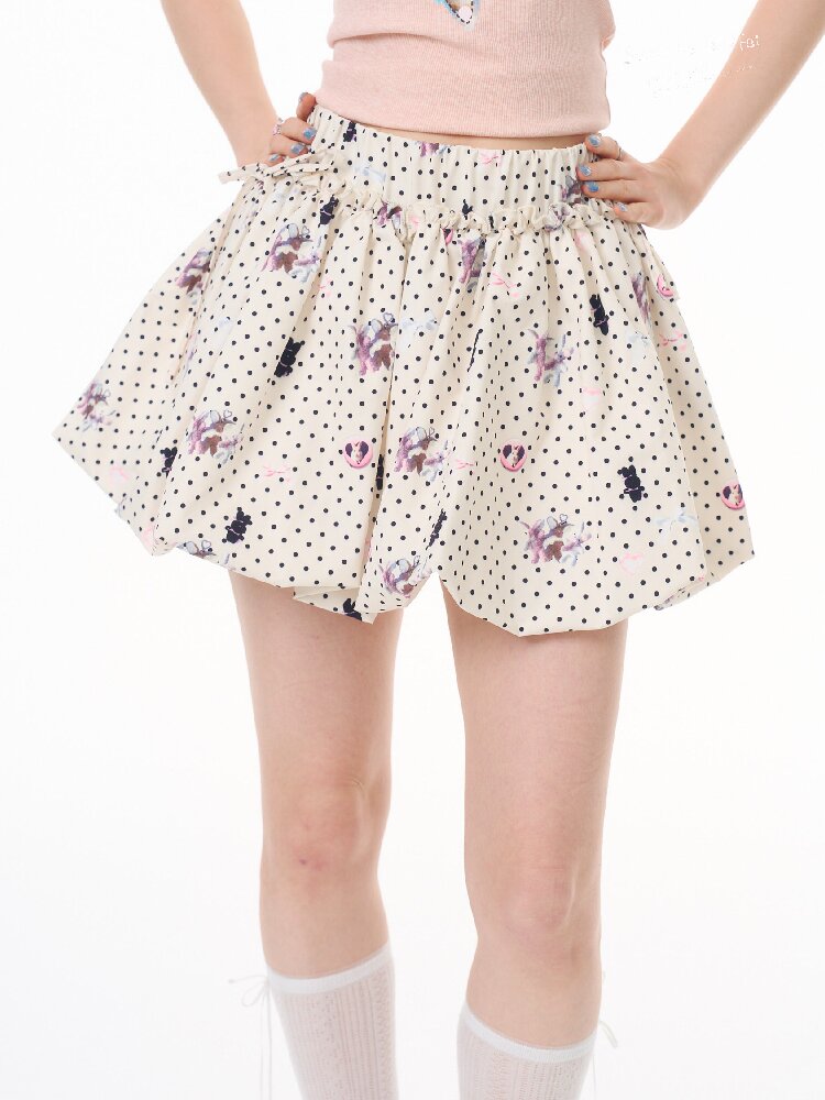 Rabbit Polka Dot Bud Pocket Skirt【s0000016624】