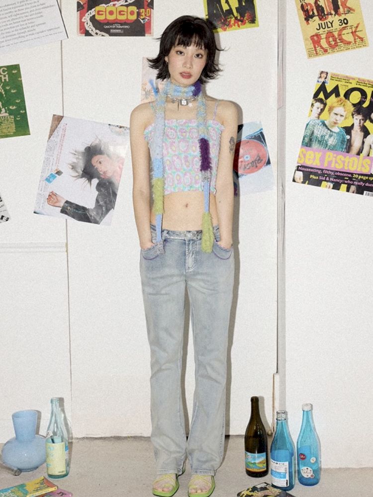 Patchwork weenie thin scarf【s0000012286】