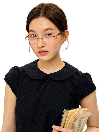 Preppy Dark Check Doll Neck Dress【s0000016427】