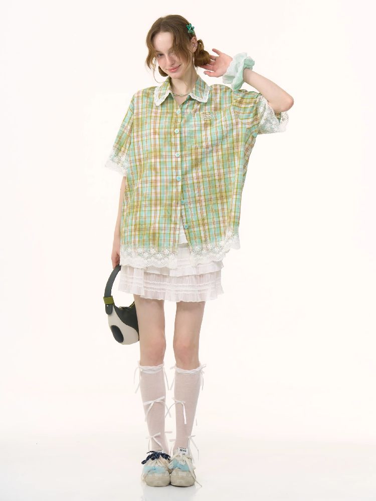 Plaid Short Sleeve Shirt【s0000012257】