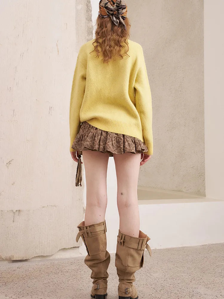 Relaxed-Fit Soft Pullover Knit Sweater【s0000014054】