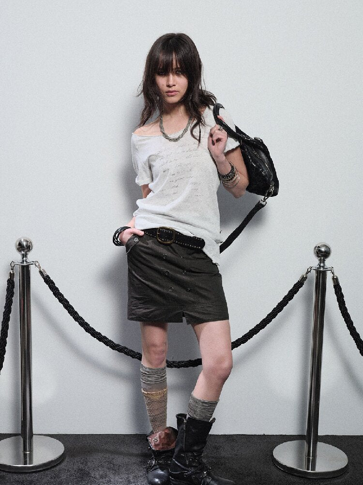 Silver Print Raglan Short T Shirt【s0000016241】