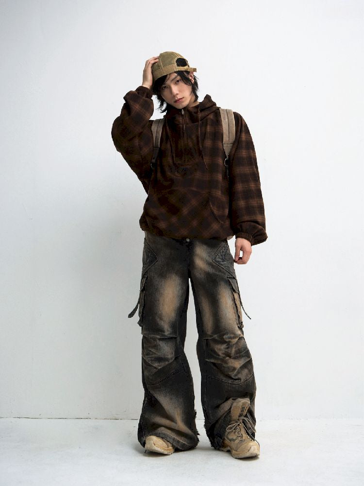 Button Folded Wide Leg Jeans【s0000011351】