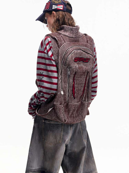 Two Tone Woven Cardigan Vest【s0000015174】