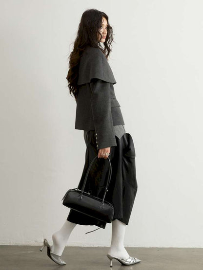 Pocket Pleat Sheepskin PU Pants【s0000015198】