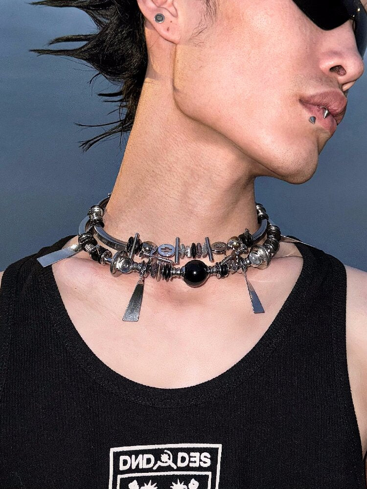 Futuristic Mechanical Choker Clavicle Chain【s0000018865】
