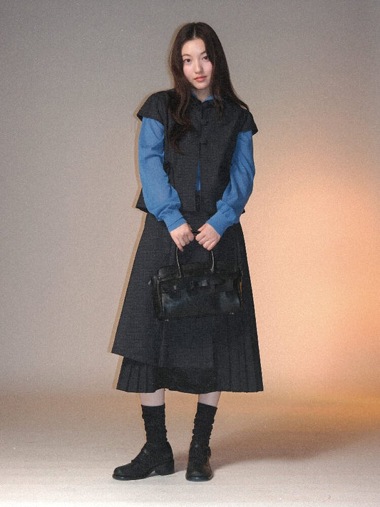 Plaid Puff Sleeve Skirt Set【s0000017925】