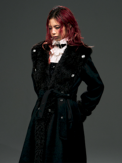 Lace Up Silhouette Tweed Coat【s0000015022】