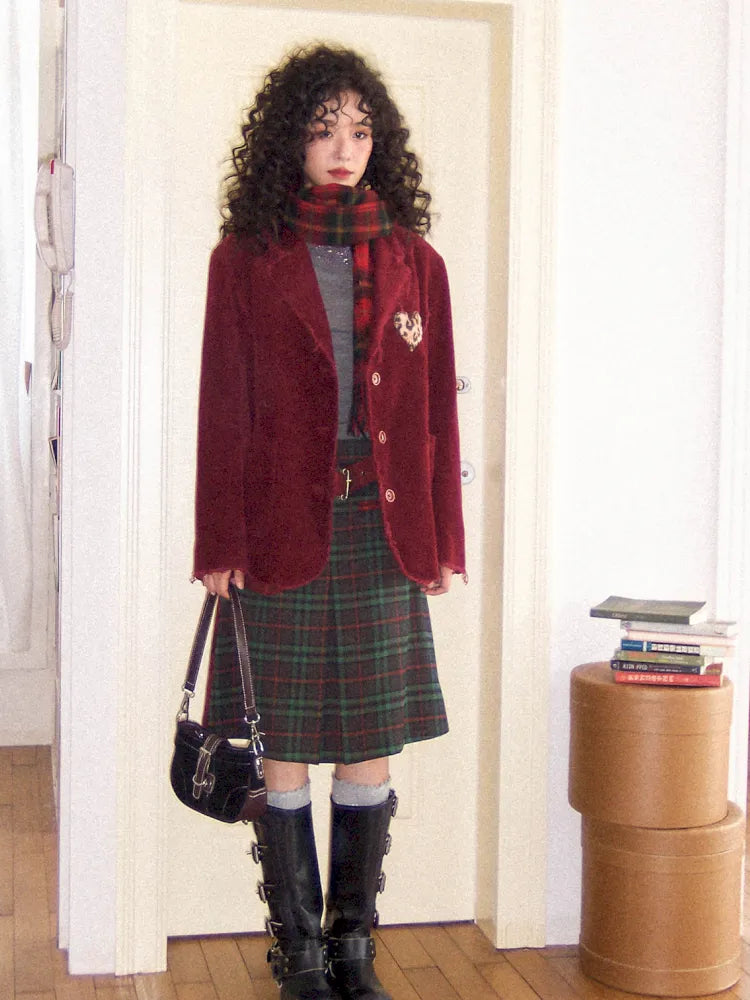 Retro British-Style Corduroy Embroidered Blazer【s0000013998】