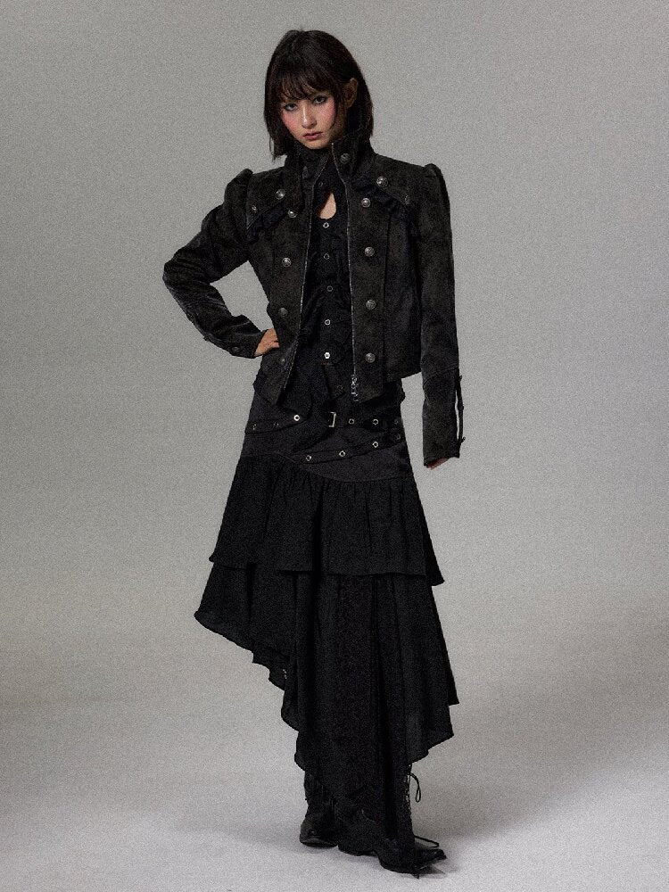 Dark Court Napoleon Suede Jacket【s0000018500】