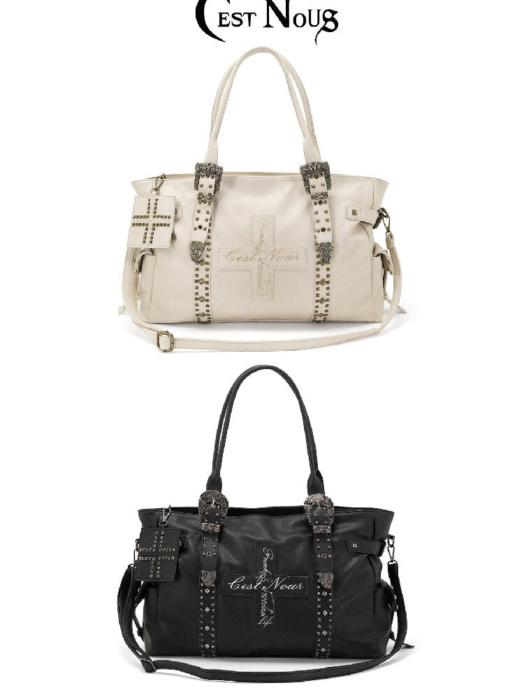 Dark Leather Cross Graffiti Bag【s0000018107】