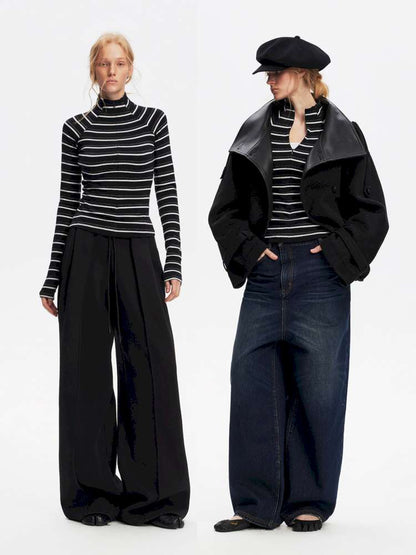 Vintage Striped Slim Knit Top【s0000015059】