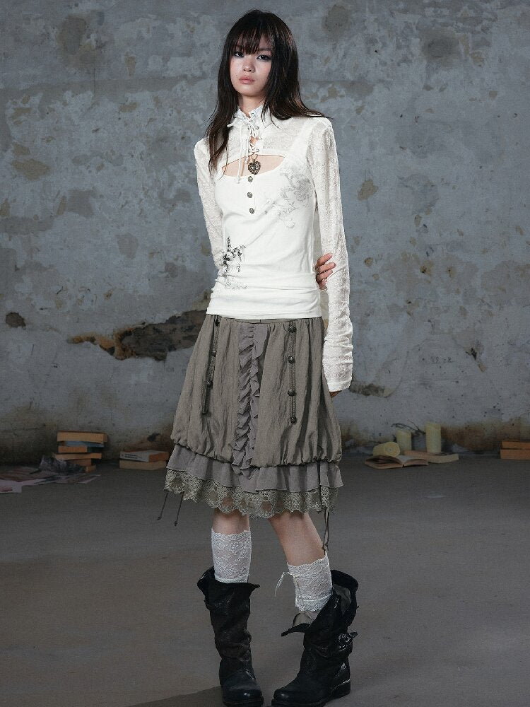Chiffon Lace Patchwork Dress【s0000018106】