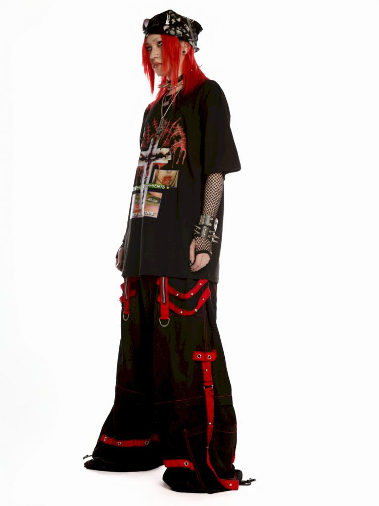 Subculture Print Unisex Loose T-shirt【s0000013600】