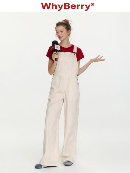 Strawberry Print Denim Bib Pants【s0000015686】