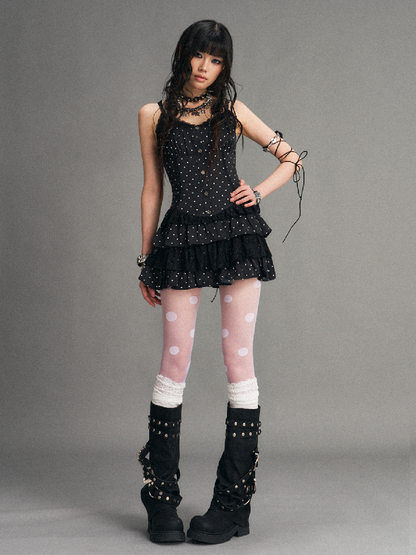 Vintage Lace Polka Dot Cake Dress【s0000017530】