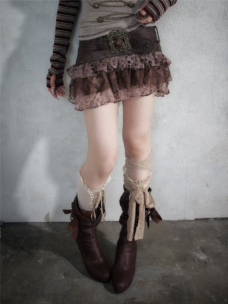 Brushed Sequin Leopard Cake Skirt【s0000017981】