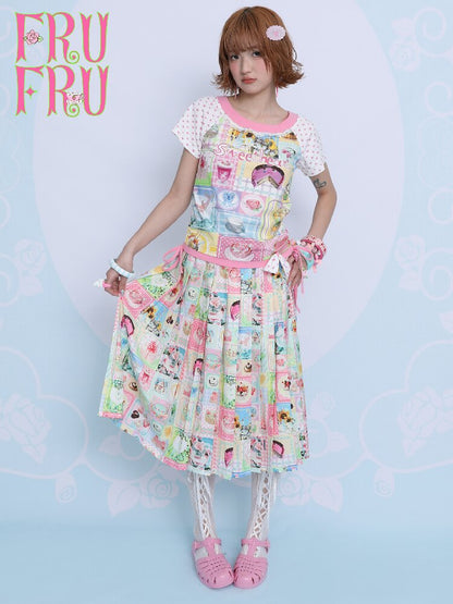 Summer Print Pleated Half Skirt【s0000017451】