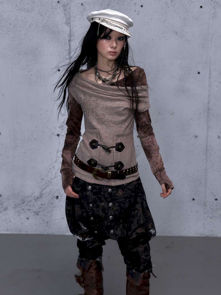 Wasteland Vintage Patchwork Knit Top【s0000014933】